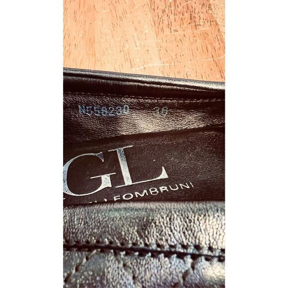 AGL Attilio Giusti Leombruni Gold Black Leather Ballet SHoes Flats Size EU 36 US - Picture 4 of 10